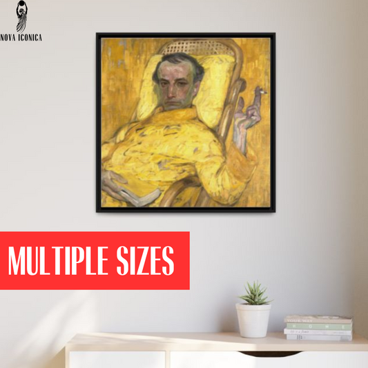 Frantisek Kupka The Yellow Scale Painting Poster 1907 Yellow Self Portrait Man Holding Cigarette Czech Art Oil Painting Person Yellow Art