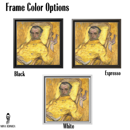 Frantisek Kupka The Yellow Scale Painting Poster 1907 Yellow Self Portrait Man Holding Cigarette Czech Art Oil Painting Person Yellow Art