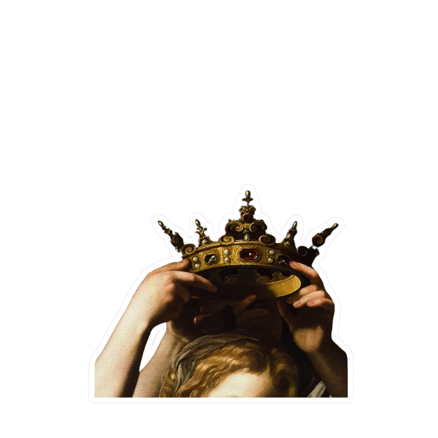 Regal Crown Kiss-Cut Vinyl Decals - Elegant Home Decor, Art Stickers, Gifts for Art Lovers, Crown Themed Decorations, Unique Wall Art