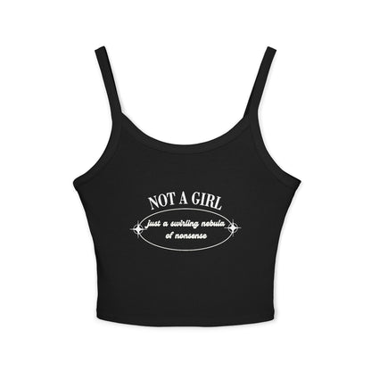 Not A Girl Spaghetti Strap Tank Top - Stylish & Playful Summer Wear