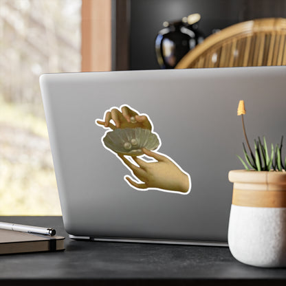 Hands with pearls painting detail stickers, Aesthetic Sticker