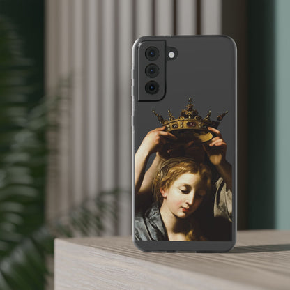 Bartolomeo Cavarozzi Clear iPhone Case,Crown,Classical art phone case,aesthetic art,arttok,iPhone android wireless charging,Feminist