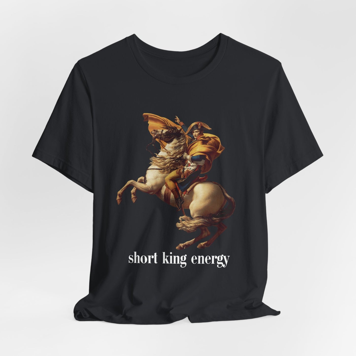 Short King Energy Unisex Jersey Tee - Stylish Graphic T-Shirt for Confident Men