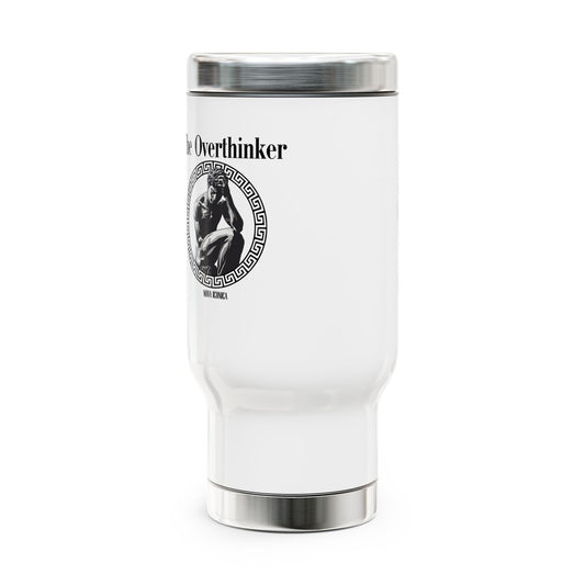 Overthinker Stainless Steel Travel Mug with Handle, 14oz