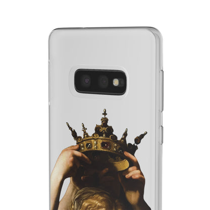 Bartolomeo Cavarozzi Clear iPhone Case,Crown,Classical art phone case,aesthetic art,arttok,iPhone android wireless charging,Feminist