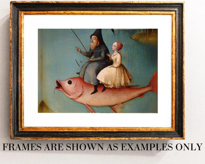Weird Renaissance art unframed art print Hieronymus Bosch style weirdcore vintage antique 17th century 1600s bizarre old oil painting fish aesthetic kitsch quirky queer eclectic Renaissance classical fine art whimsical eccentric funky unusual medieval wall decor surreal fantasy artwork baroque gallery piece strange conversation starter historical art weird gift idea creature unique decor home art statement fantastical oil print light dark academia vibe surrealism folk master wizard tapestry art