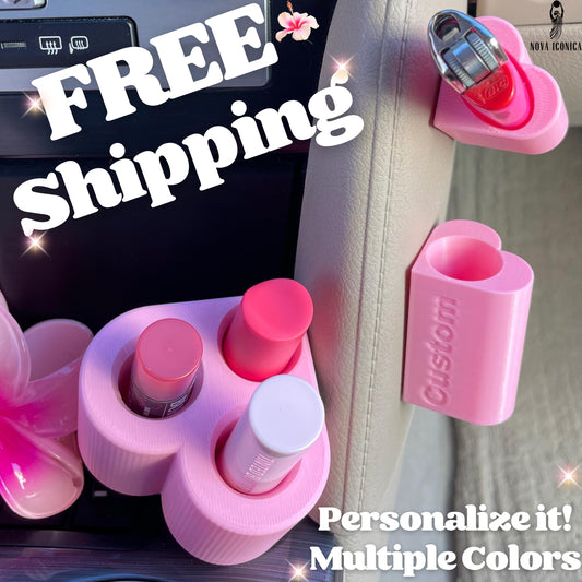 Lipbalm car holder chapstick heart girly pink personalized car accessories cute aesthetic essentials red black multiple custom name bic lighter stoner handsanitizer lipgloss lipoil lipstick women mom unique gift under 20 teen mothers day present sister girlfriend useful pastel gadgets organizer desk decor sunglasses readers caddy dashboard storage kawaii Storage reading glasses elf dior summer fridays EOS Burts Bees Aquaphor Carmex rhode fenty makeup hello kitty y2k kawaii travel keeper coquette